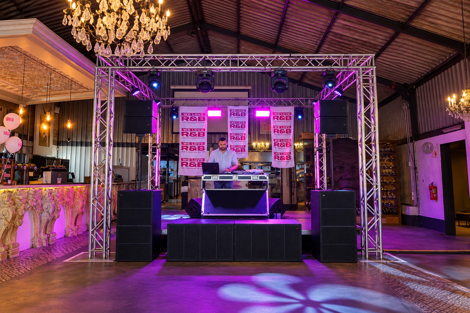We Love RNB stage design, trussing, lighting and sound production in Cape Town